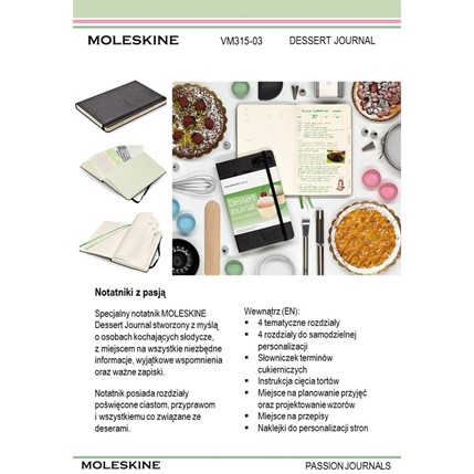 Dessert Journal - specjlany notatnik Moleskine Passion Journal AX-VM315-03