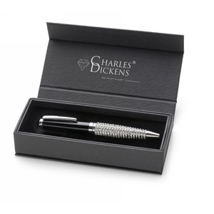 Długopis przekręcany Charles Dickens z kryształami Swarovskiego, w pudełku AX-V1400-03