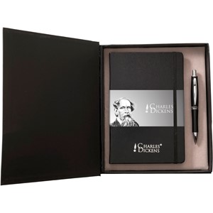 Zestaw upominkowy Charles Dickens, notatnik (kartki w linie), długopis AX-V2772-03